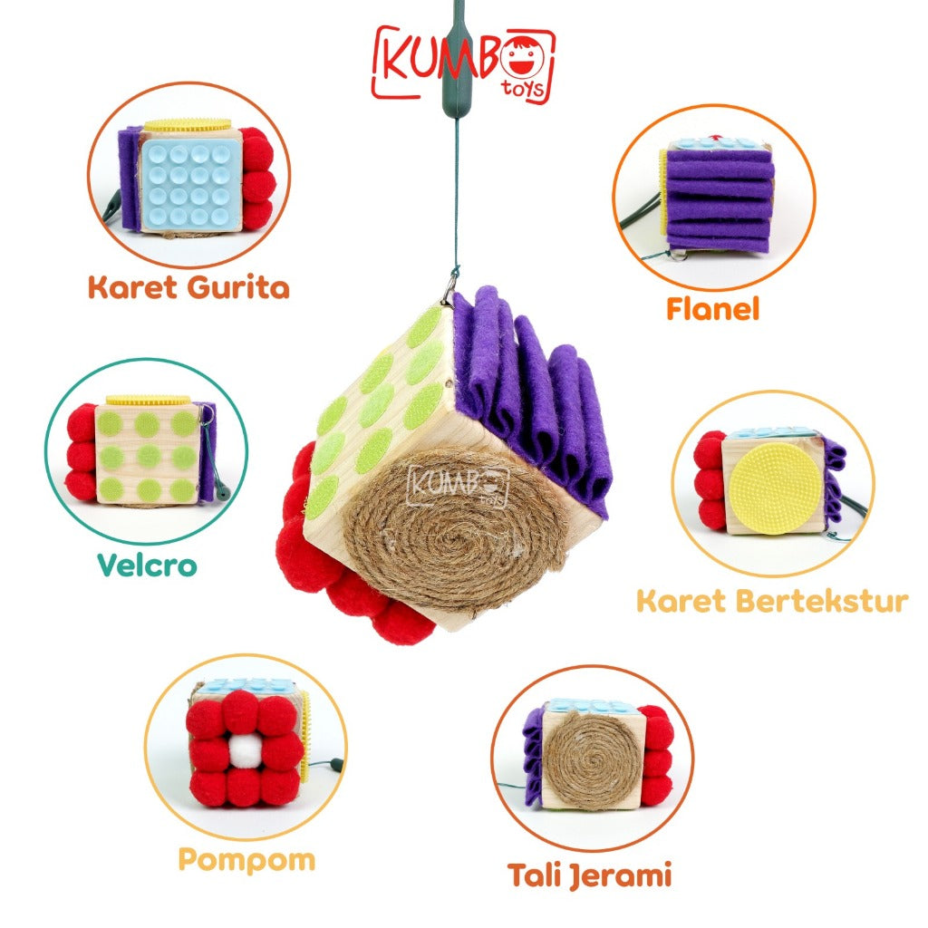 Mainan Montessori Sensory Cube Sensory Play Mengenal Tekstur