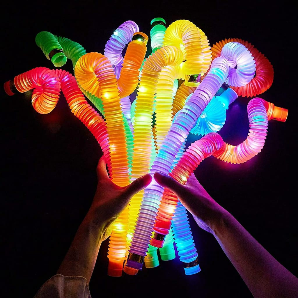 Mainan POP LIGHT LED | SELANG NYALA | PIPA NYALA FIDGET TUBES SENSORY TOYS