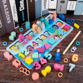 Mainan Edukasi Anak 5 In 1 Fishing Puzzle Game Wooden Puzzle Fishing Log Board