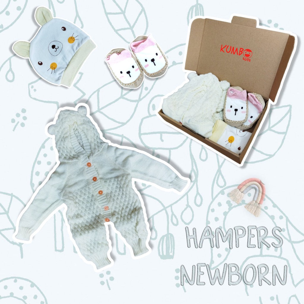 Hampers Kado baby bayi perlengkapan pakaian jumper sepatu topi bayi newborn baru lahir perempuan laki laki
