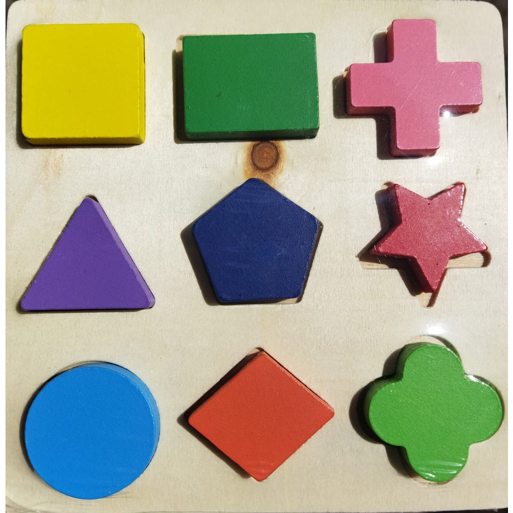 Mainan Edukasi Puzzle Kayu 3D Mencocokan Bentuk