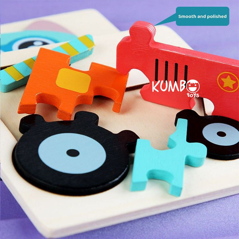 Mainan Edukasi Puzzle Kayu Bayi Anak Warna Pastel