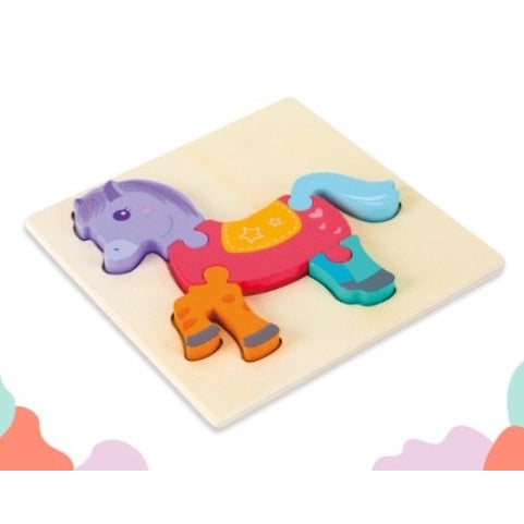 Mainan Edukasi Puzzle Kayu Bayi Anak Warna Pastel