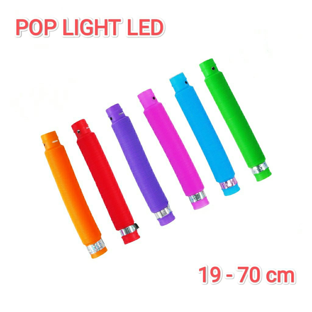 Mainan POP LIGHT LED | SELANG NYALA | PIPA NYALA FIDGET TUBES SENSORY TOYS