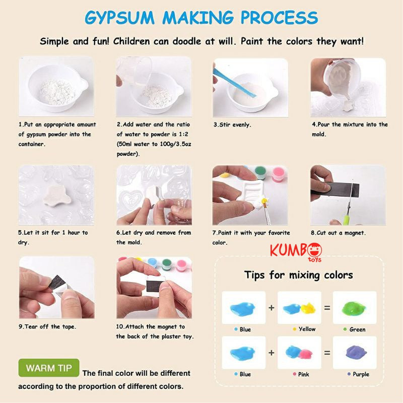 Mainan Anak DIY Paint Gypsum Mewarnai Patung