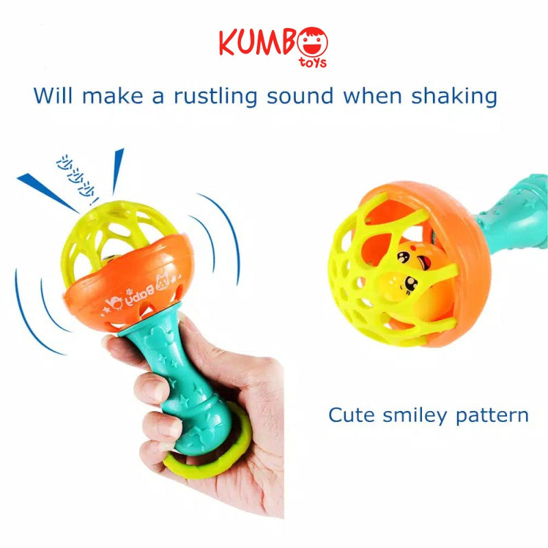 Mainan Kerincing Bayi Mainan Gigitan Bayi Bola Putar Teether Rattle Stick