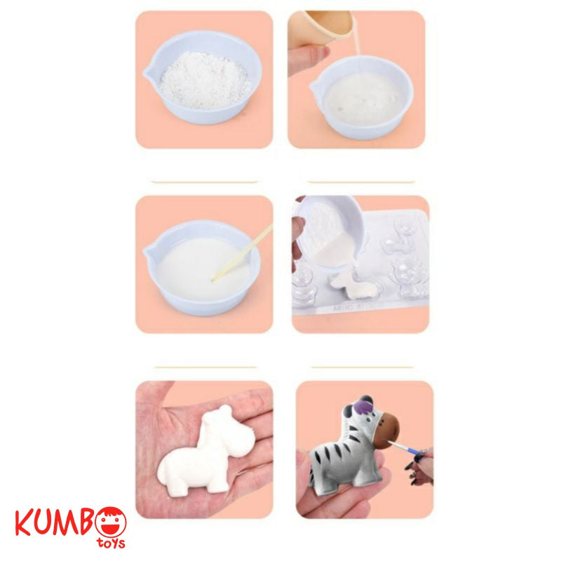 Mainan Anak DIY Paint Gypsum Mewarnai Patung