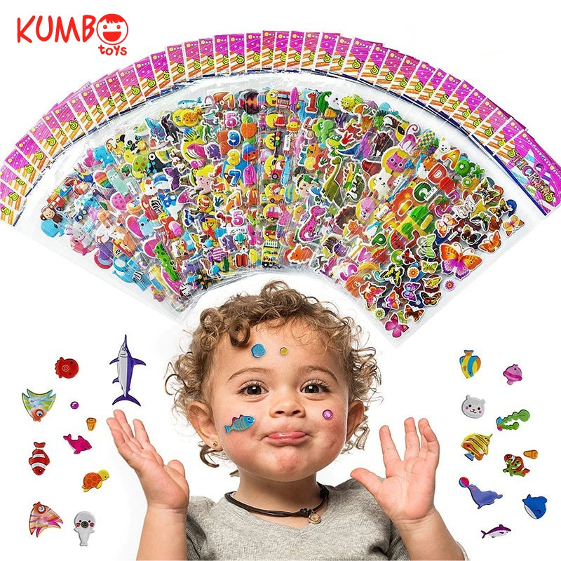 Mainan Anak Sticker 3D Timbul Karakter Kartun