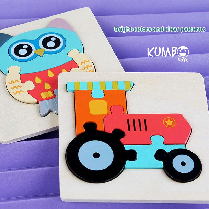 Mainan Edukasi Puzzle Kayu Bayi Anak Warna Pastel