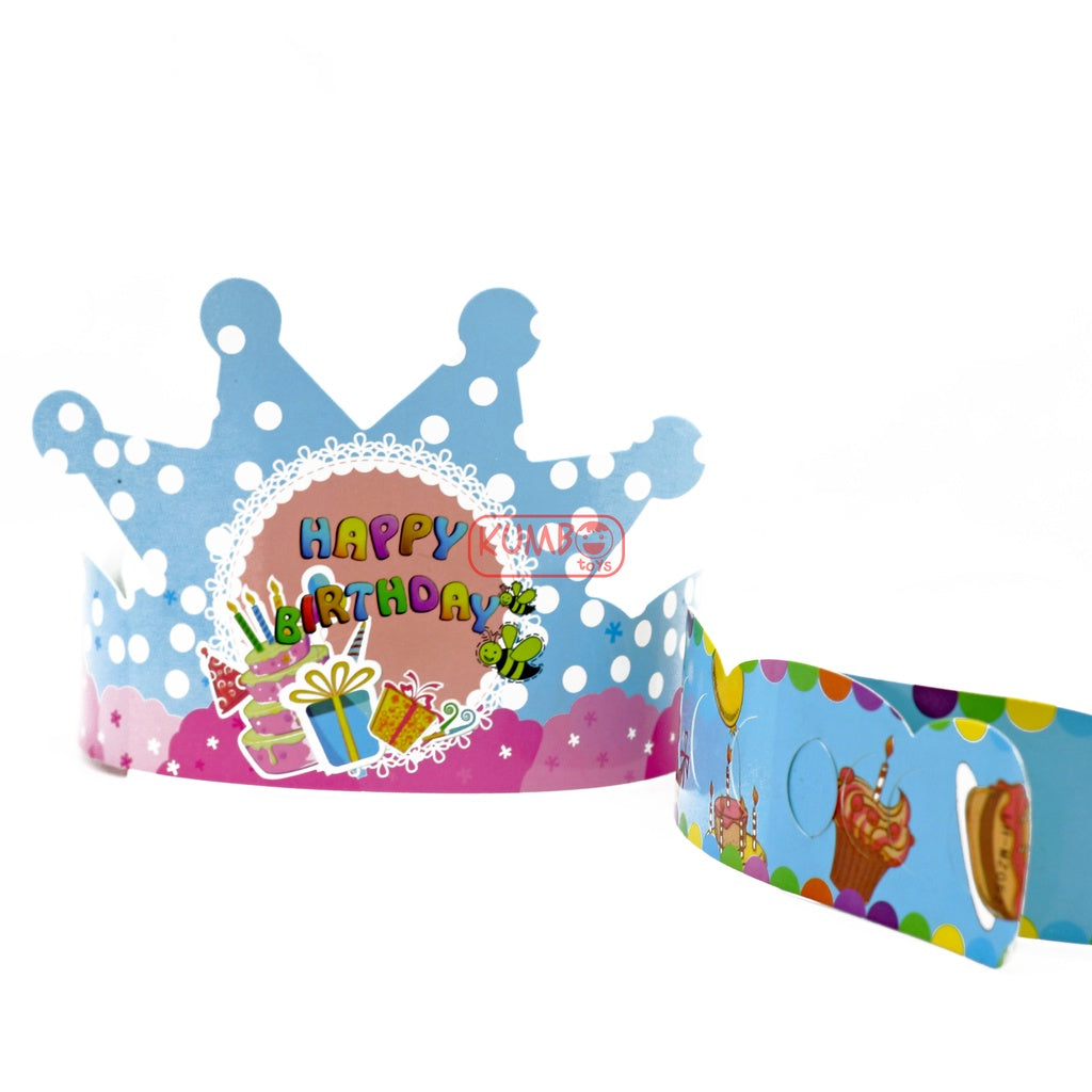 Topi Ulang Tahun Lingkar Mahkota Happy Birthday Crown Glossy Dekorasi Pesta