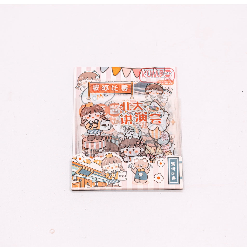 Sticker MOMO Transparant 20 Lembar Kartun Unik Bening Anti Air