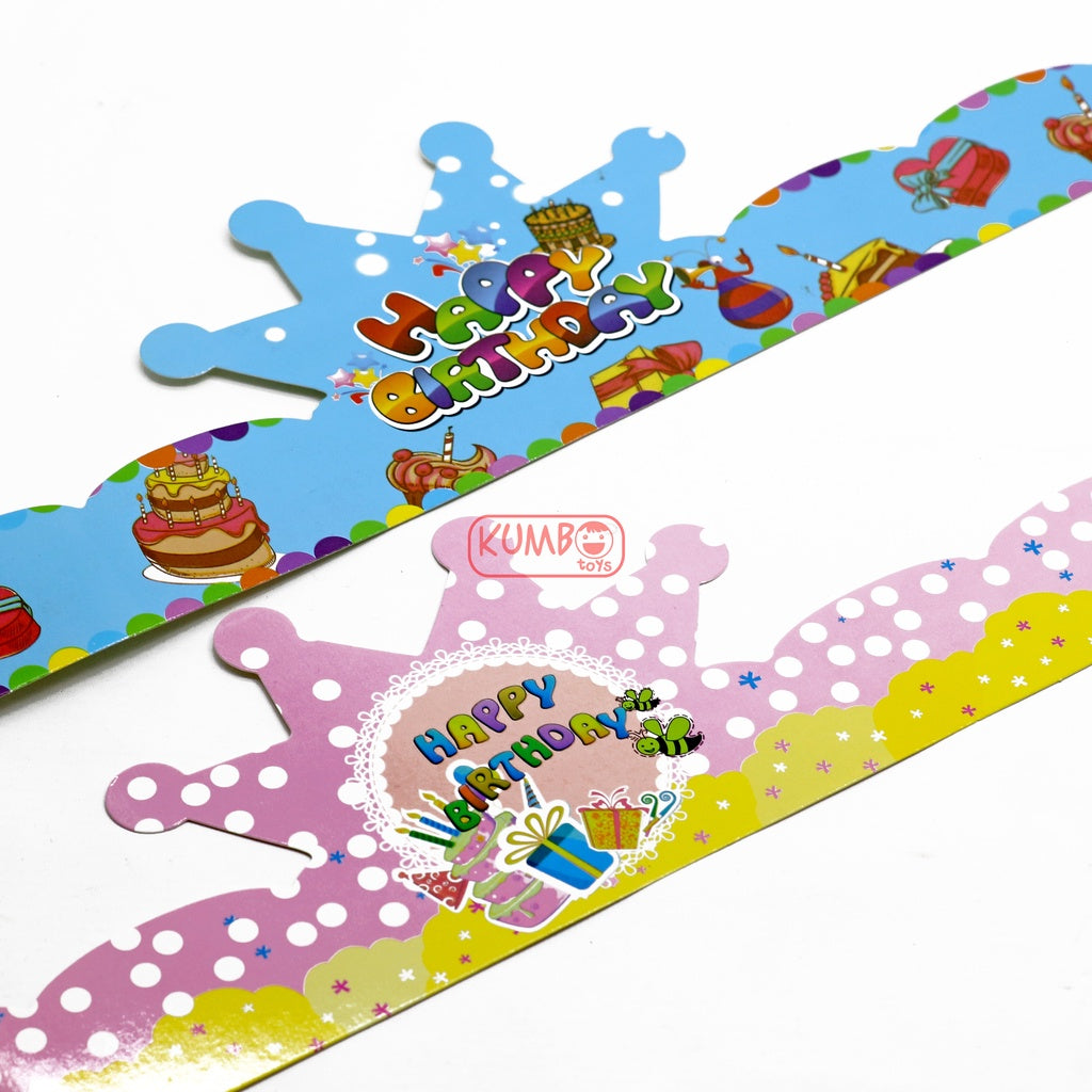 Topi Ulang Tahun Lingkar Mahkota Happy Birthday Crown Glossy Dekorasi Pesta