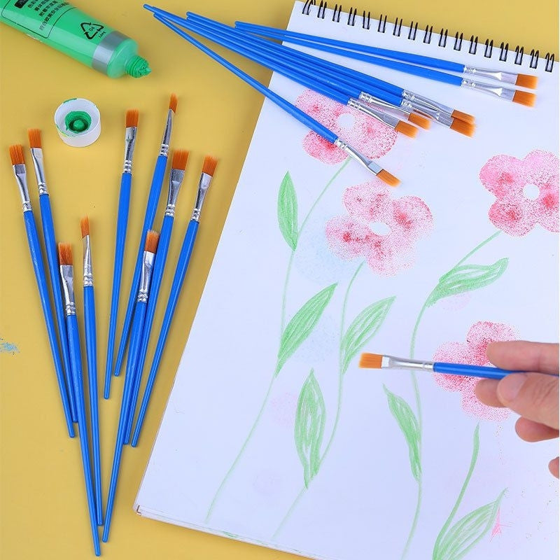 Mainan Edukasi Alat Lukis Anak Kuas Lukis Flat Kuas Nylon Datar Paint Satuan