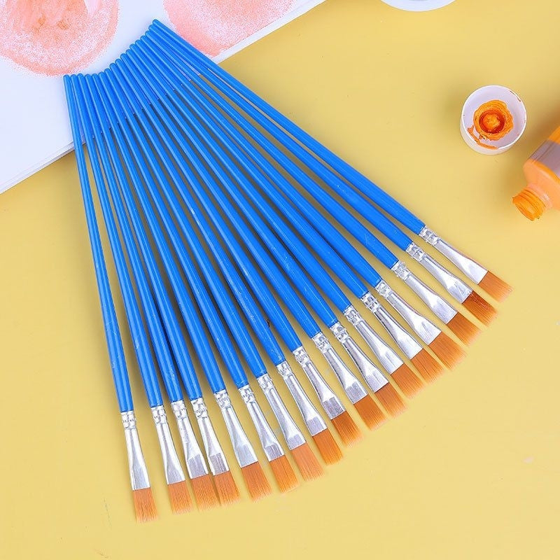 Mainan Edukasi Alat Lukis Anak Kuas Lukis Flat Kuas Nylon Datar Paint Satuan