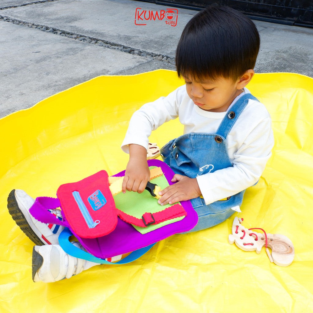 Mainan Edukasi Anak Busy Bag Ransel Montessori Play Life Skill Activity