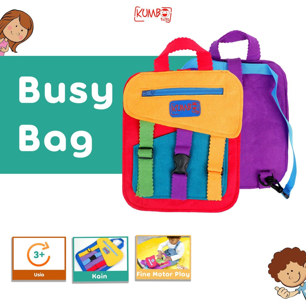 Mainan Edukasi Anak Busy Bag Ransel Montessori Play Life Skill Activity
