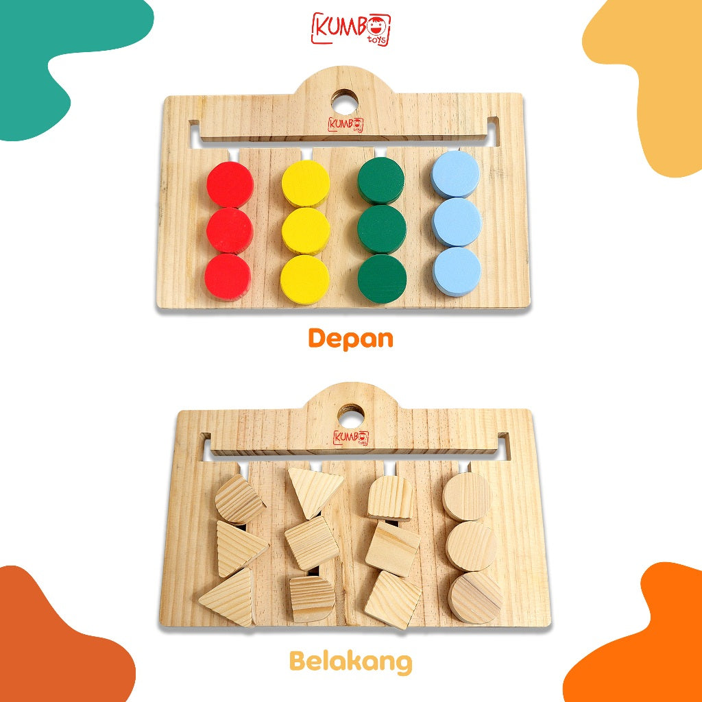 Mainan Edukasi Papan Kayu Anak Sorting Board Mainan Montessori/ Mainan Papan Edukasi Color And Sorting Shape