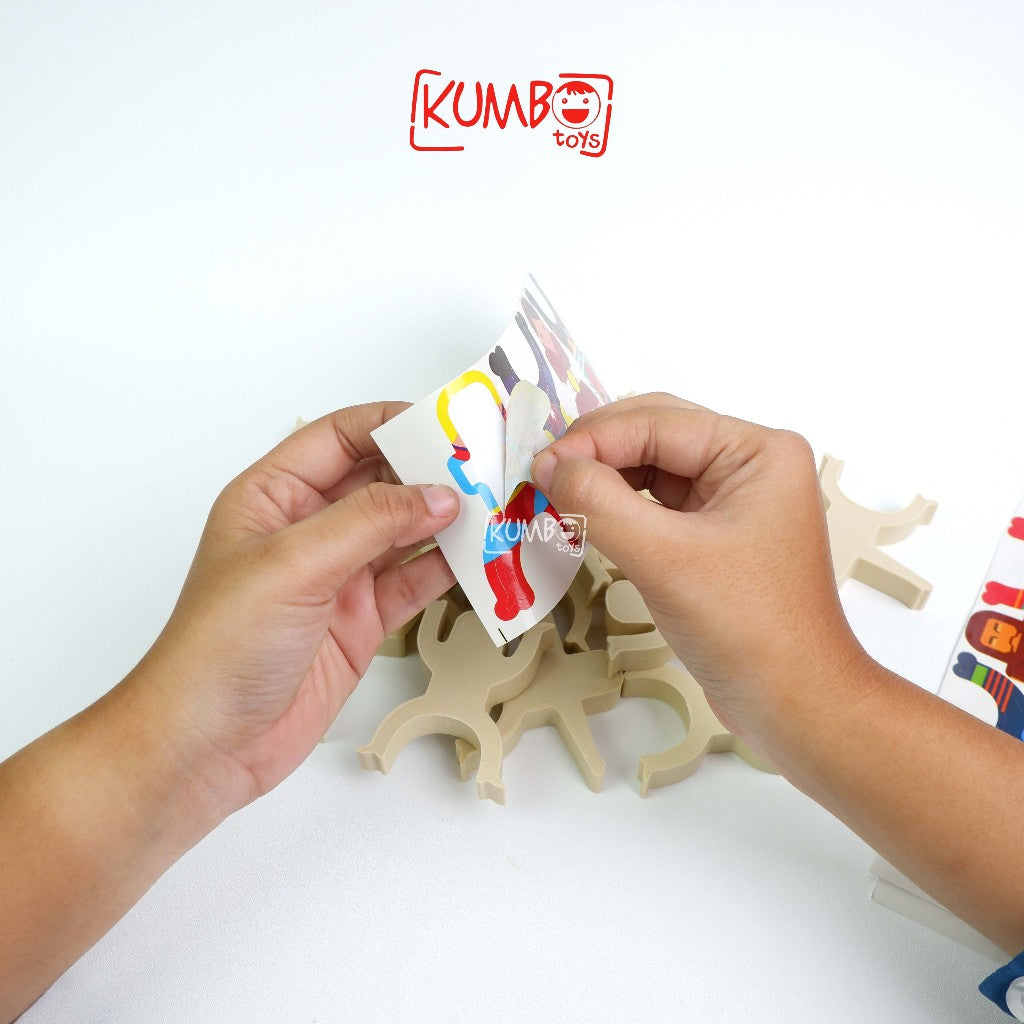 Mainan Edukasi Anak Stacking Human Block Balancing Mainan Merakit Motif Orang