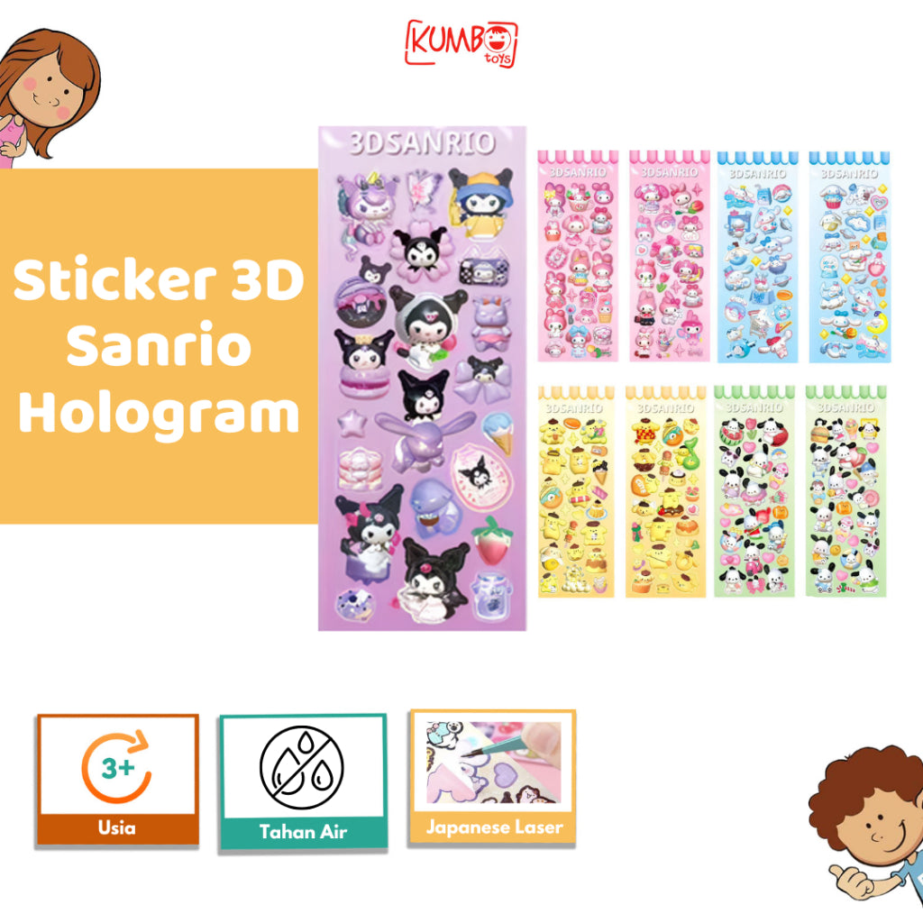 Mainan Edukasi Anak STICKER SANRIO Stiker 3D Karakter