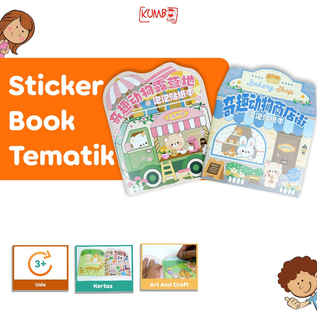Mainan Edukasi Anak Sticker Book Tematik Theme Karakter