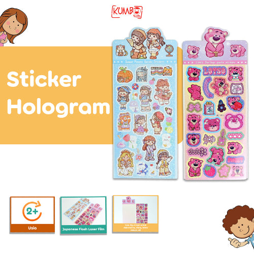 Mainan Edukasi Anak Sticker Hologram Karakter