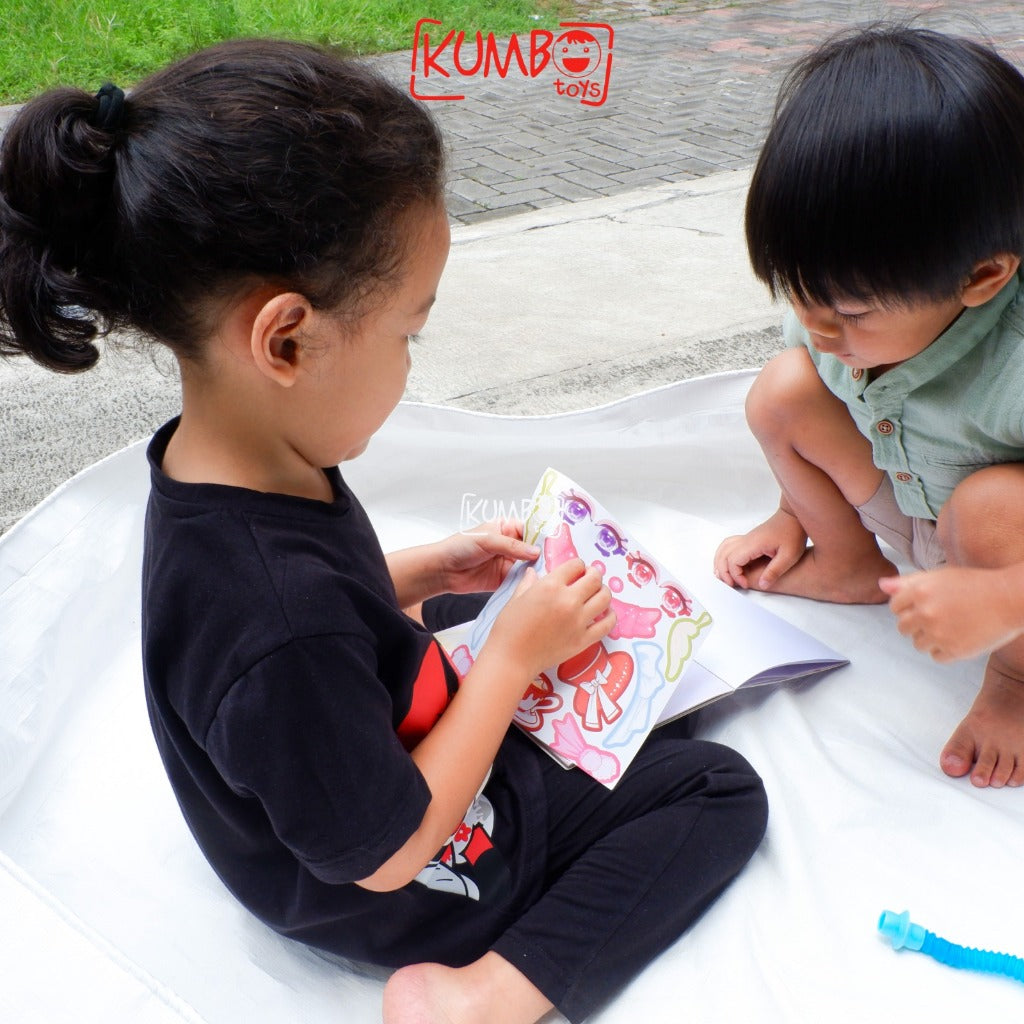 Mainan Edukasi Anak Stiker Ganti Wajah Makeup DIY Changing Face Sticker Keterampilan Merias Kartun Jepang