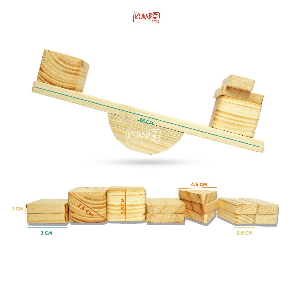 Mainan Edukasi Montessori Mainan Simulasi Kayu Blok Keseimbangan Timbangan Kayu  Mainan Kemampuan Sensorik Tangan Anak