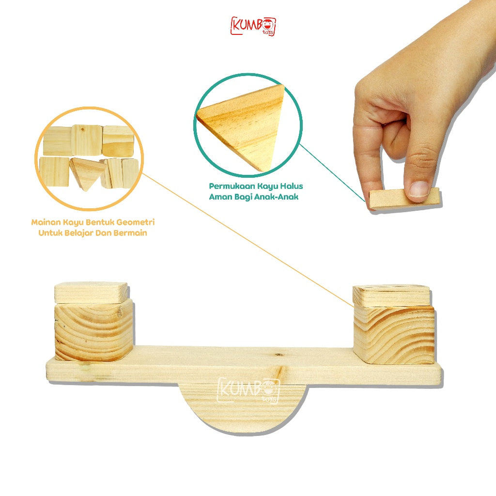 Mainan Edukasi Montessori Mainan Simulasi Kayu Blok Keseimbangan Timbangan Kayu  Mainan Kemampuan Sensorik Tangan Anak